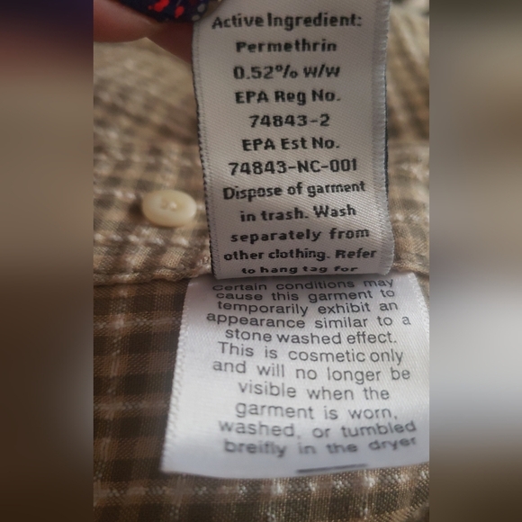 Buzz Off Casual Shacket Insect Repellent Men Large Adventure Seersucker - Picture 4 of 11